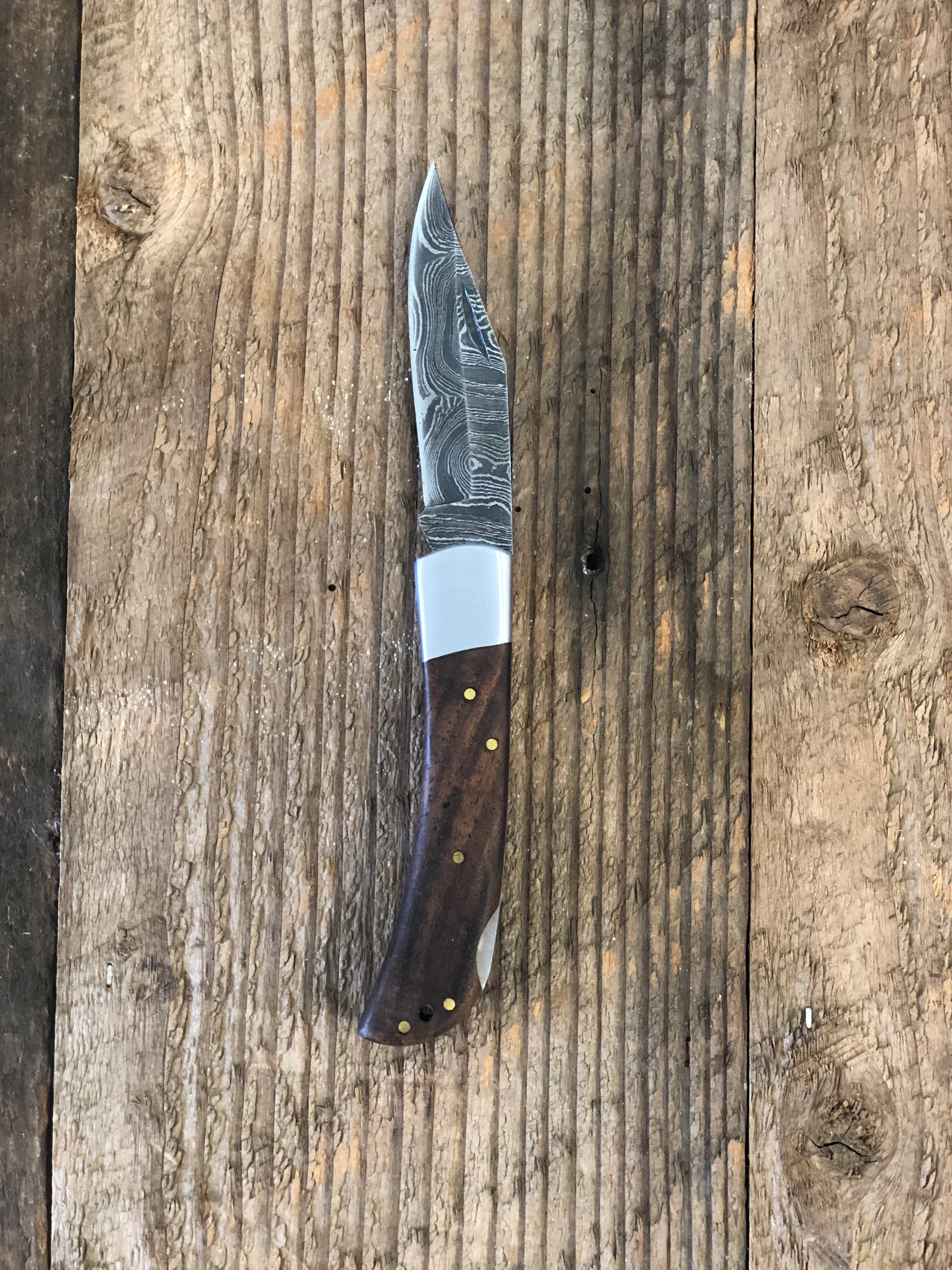 Damascus Walnut Pocket Knife VG 106 - Image 5