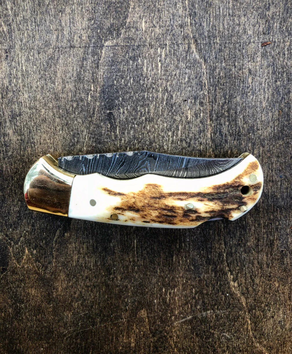 Deer Antler Pocket Knife- VG 33 - Image 4