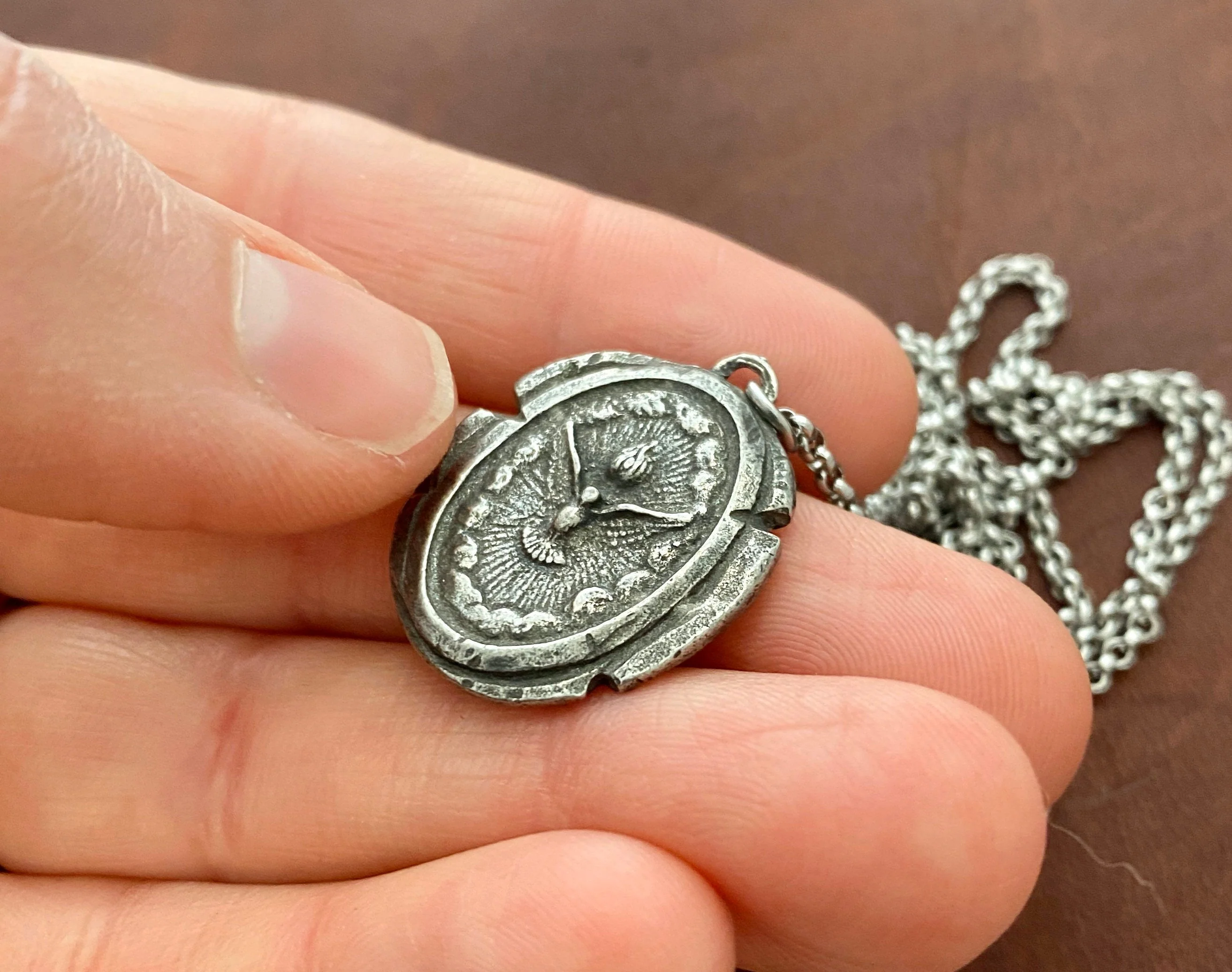 Men's Necklace with Dove Holy Spirit Wax Seal Medal, Unisex necklace, Catholic Jewelry, ` - Image 3