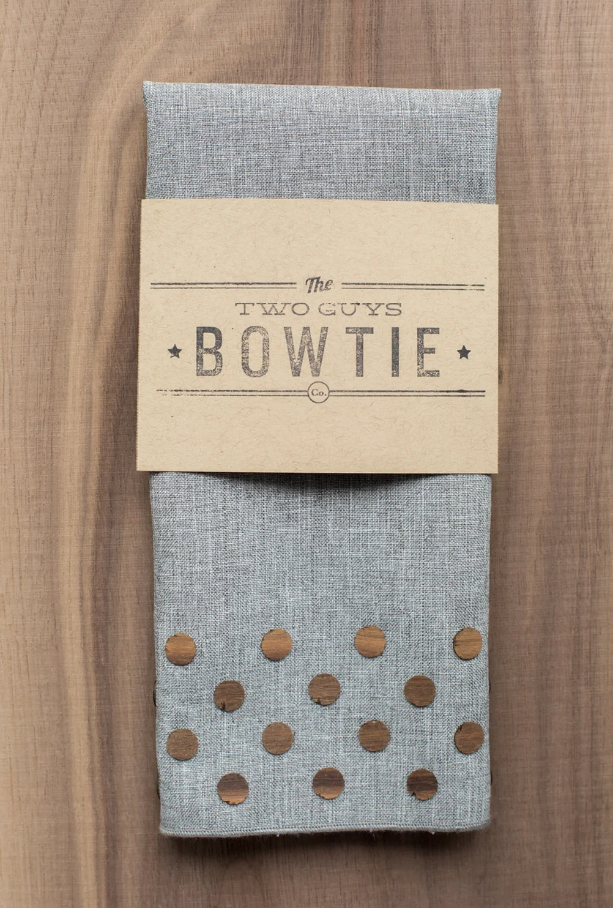 Pocket Square- Walnut Dot Gray - Image 3