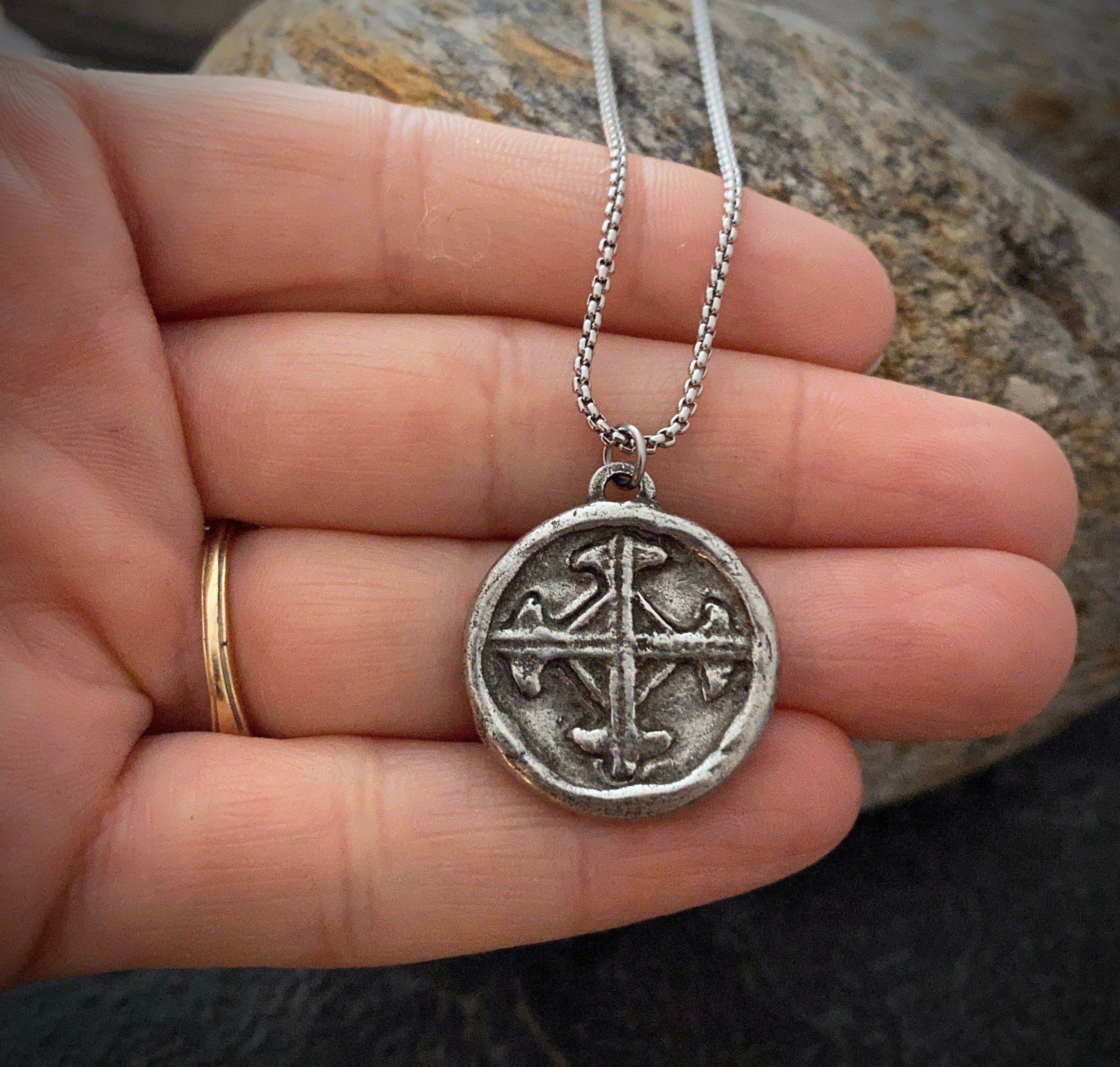 Serenity Prayer Necklace, Men's Soldered Pendant with Cross, Unisex Jewelry Gift, Faith, ST-024 - Image 6