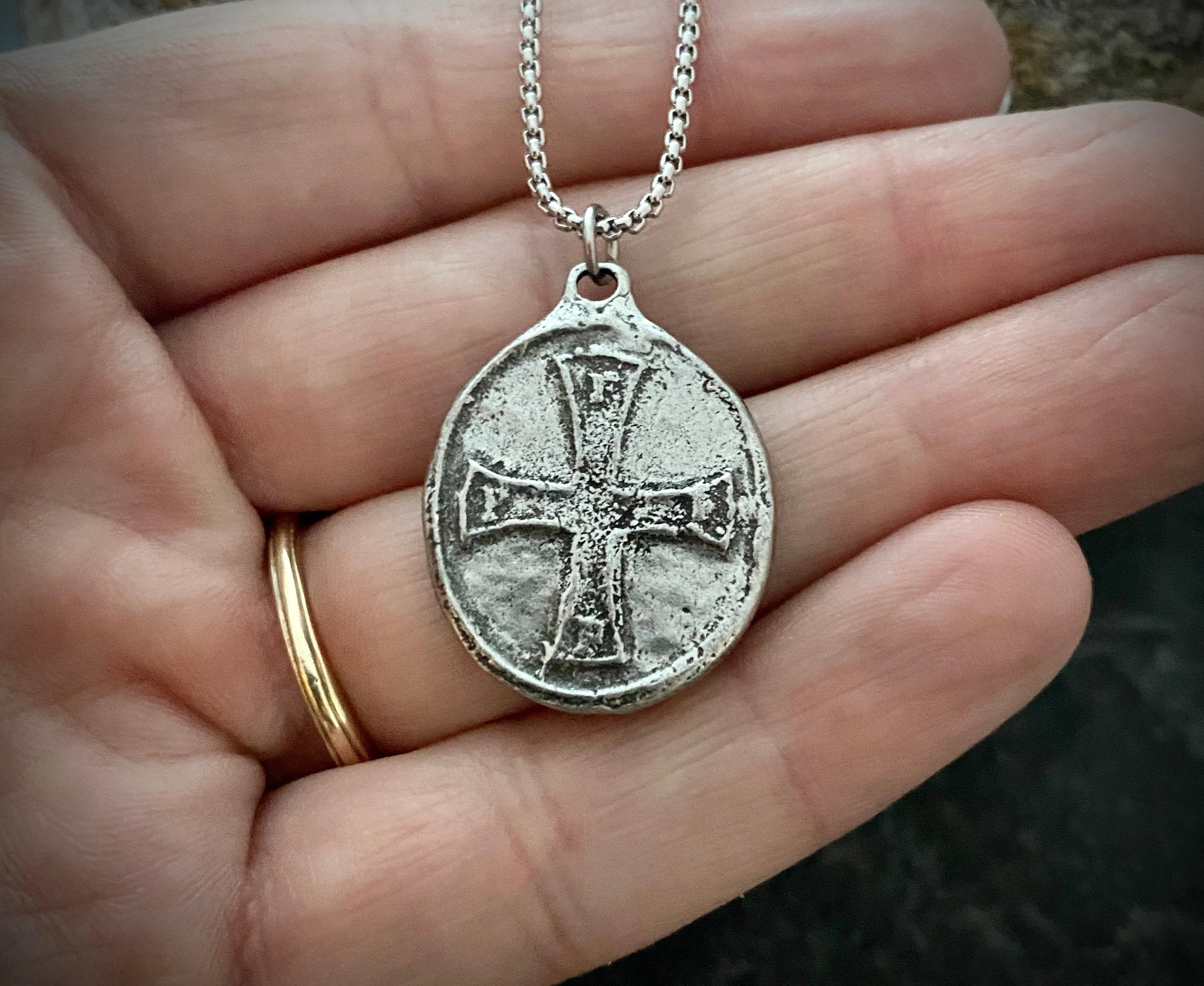 St. Michael the Archangel And Cross Medal, Men's Unisex Necklace Religious Catholic Protection Jewelry, ST-028 - Image 2