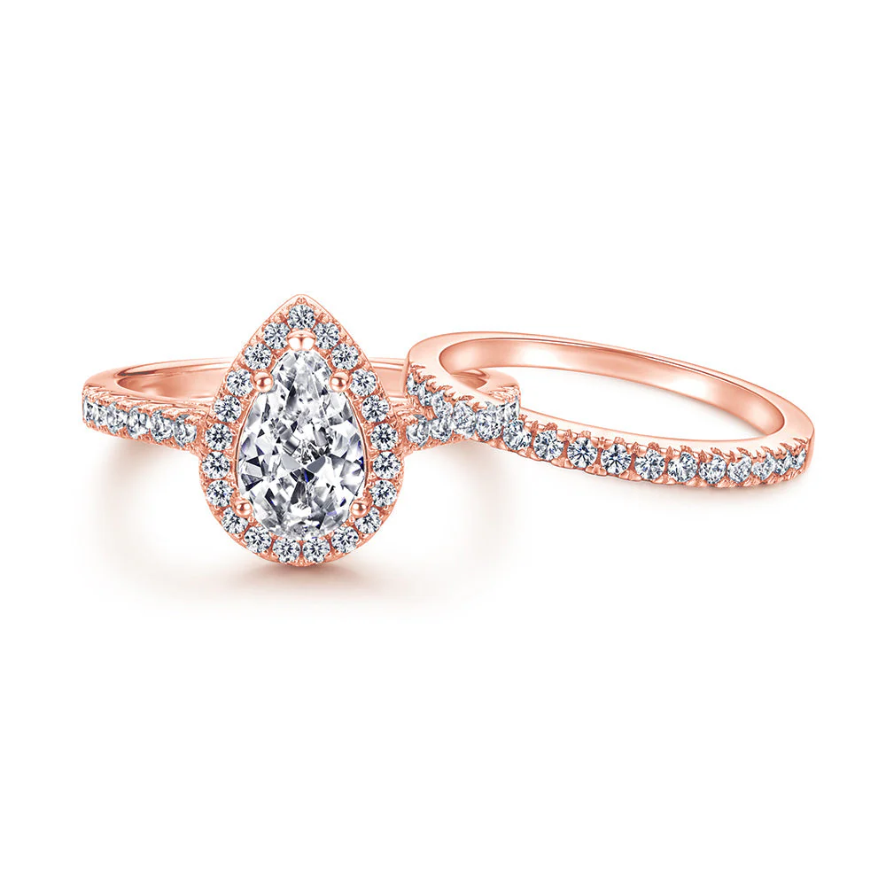 The Elizabeth - 18kt Rose Gold Wedding Ring Set - Image 2