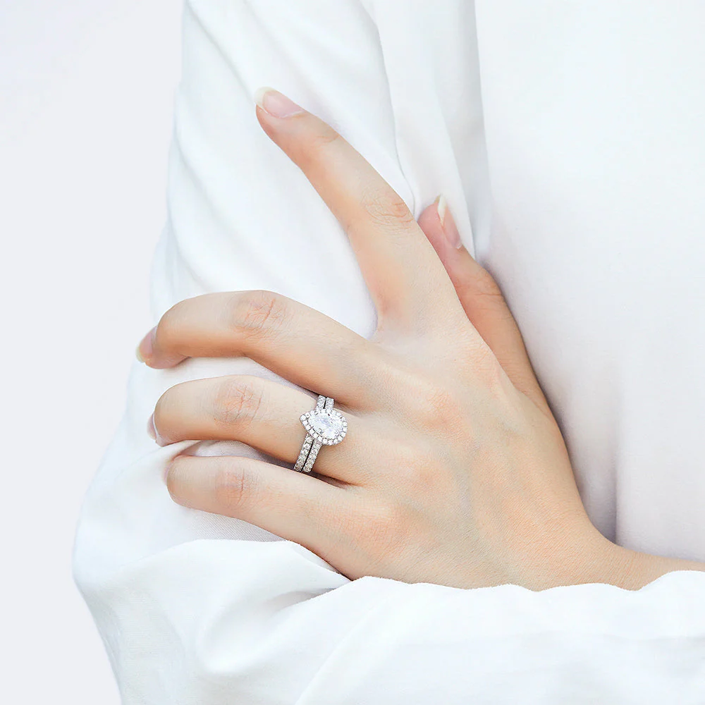 The Elizabeth - Silver Wedding Ring Set - Image 4