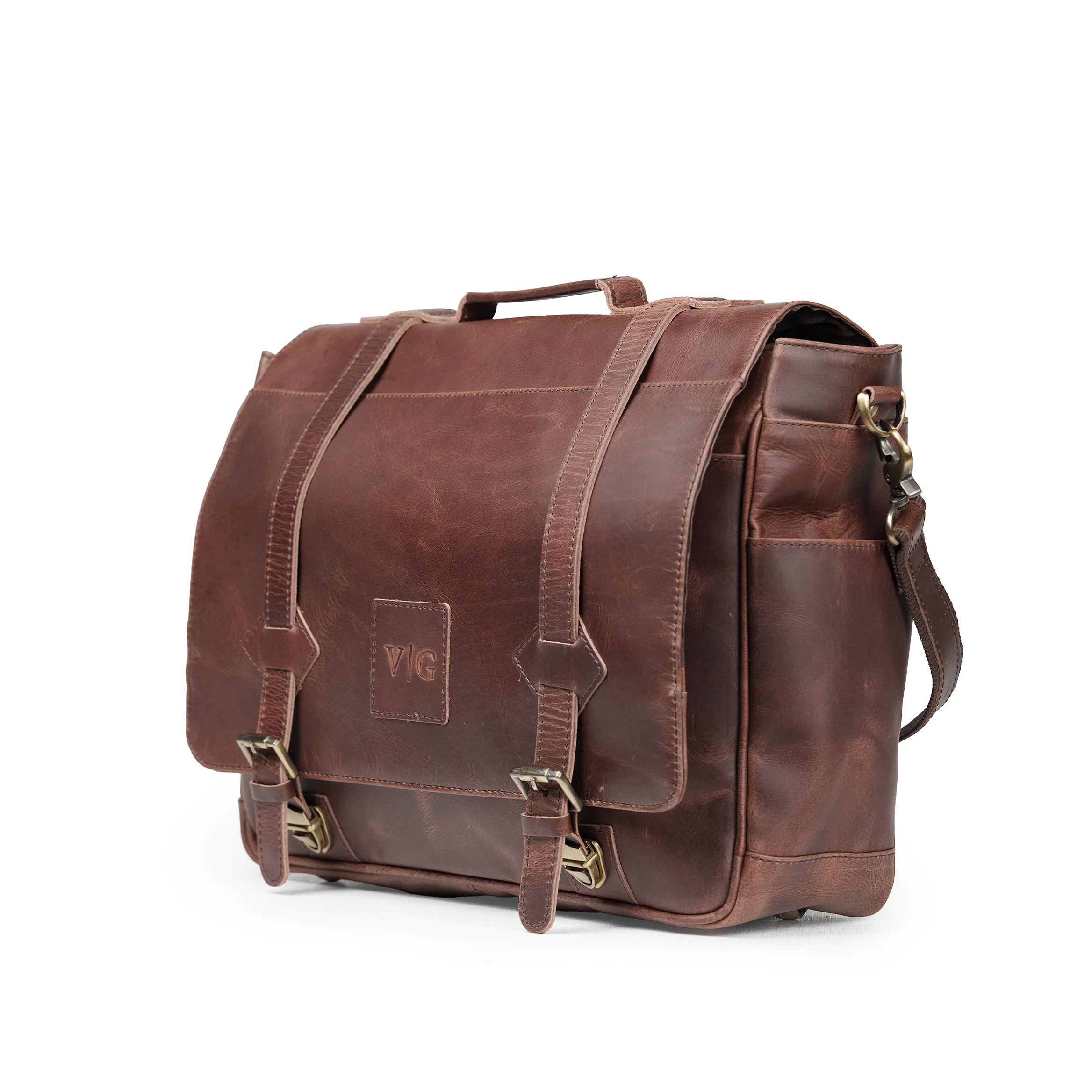 The “Lewis” Buffalo Leather Messenger Bag - Image 3